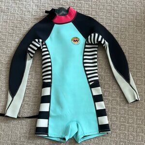 Billabong girls long-sleeve wetsuit - Aqua and Black